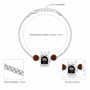 Shivling Rudraksha Silver Rakhi Bracelet