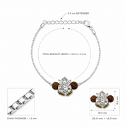 Ganesha Rudraksha Silver Rakhi Bracelet