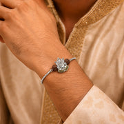 Ganesh Rudraksha Silver Rakhi Bracelet