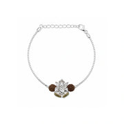Ganesh Rudraksha Silver Rakhi Bracelet