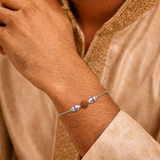 Divine Rudraksha Silver Rakhdi Bracelet