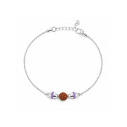 Divine Rudraksha Silver Rakhdi Bracelet