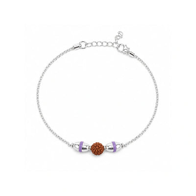 Divine Rudraksha Silver Rakhdi Bracelet
