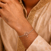 Divine Trishul Silver Rakhdi Bracelet