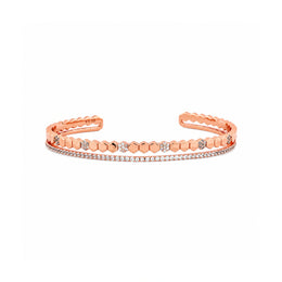 Rose Gold Hexa Crystal Cuff