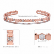Rose Gold Hexa Crystal Cuff