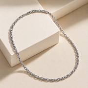 Silver Tone Open Link Chain Necklace