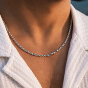 Silver Tone Open Link Chain Necklace