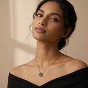 Emerald Bloom Halo Necklace
