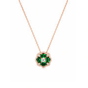 Emerald Bloom Halo Necklace