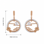 Pearl Floral Circle Earrings