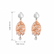 Rose Gold Heart Drop Earrings