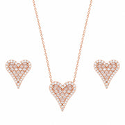 Rose Gold Heart Jewelry Set