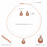Rose Gold Teardrop Jewelry Set
