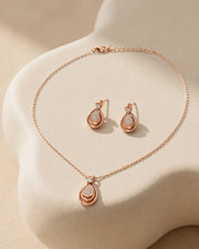 Rose Gold Teardrop Jewelry Set