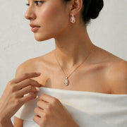Rose Gold Teardrop Jewelry Set