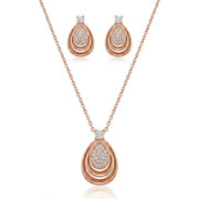 Rose Gold Teardrop Jewelry Set