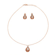 Rose Gold Teardrop Jewelry Set