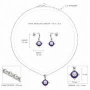 Amethyst Halo jewelry Set