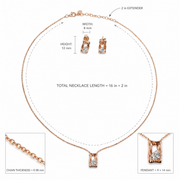 Rose Gold Emerald Cut Set