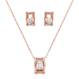 Rose Gold Emerald Cut Set