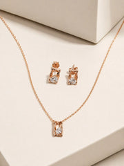 Rose Gold Emerald Cut Set