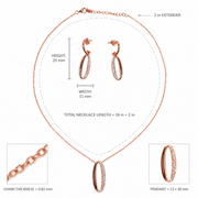 Rose Gold Oval Jewelry Set