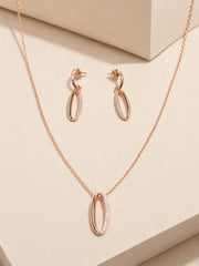 Rose Gold Oval Jewelry Set
