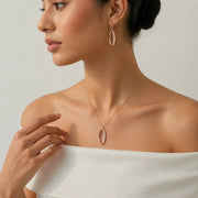 Rose Gold Oval Jewelry Set
