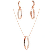 Rose Gold Oval Jewelry Set