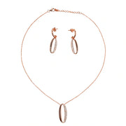 Rose Gold Oval Jewelry Set