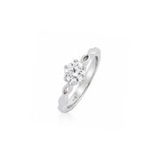 Celestial Solitaire Leaf Ring