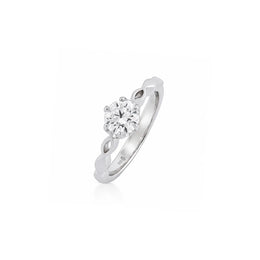 Celestial Solitaire Leaf Ring