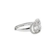 Radiant Baguette Halo Ring