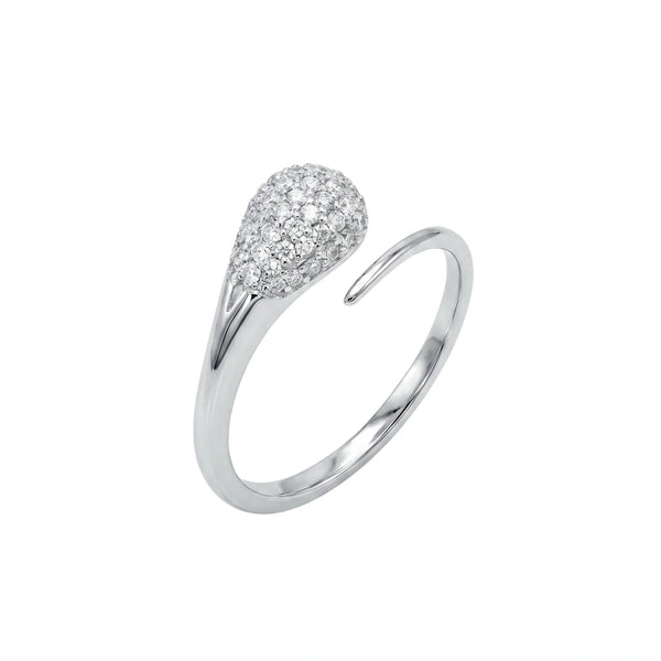 Radiant Pave Teardrop Ring