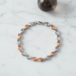 Two-Tone Sterling Silver Bracelet - 925 Jewelry