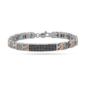 Black & White Diamond Sterling Silver Men's Bracelet