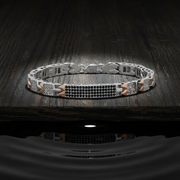 Black & White Diamond Sterling Silver Men's Bracelet