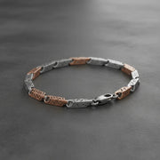 Dual Tone Filigree Link Bracelet
