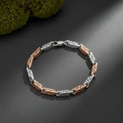 Dual Tone Filigree Link Bracelet