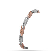 Dual Tone Filigree Link Bracelet
