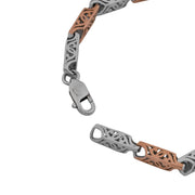 Dual Tone Filigree Link Bracelet