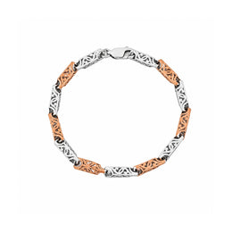 Dual Tone Filigree Link Bracelet