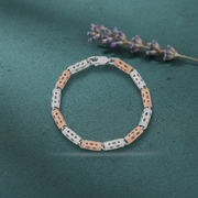 Interlock Two-Tone 925 Sterling Silver Bracelet Jewelry