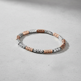 Interlock Two-Tone 925 Sterling Silver Bracelet Jewelry