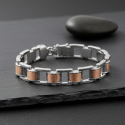 Monarch 925 Sterling Silver & Rose Gold Men's Bracelet