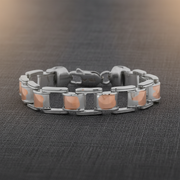 Monarch 925 Sterling Silver & Rose Gold Men's Bracelet