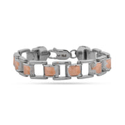 Monarch 925 Sterling Silver & Rose Gold Men's Bracelet