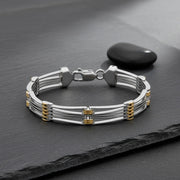 Dual Tone Wire Link Bracelet
