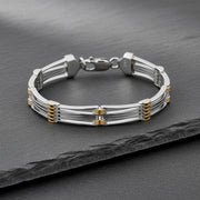 Dual Tone Wire Link Bracelet